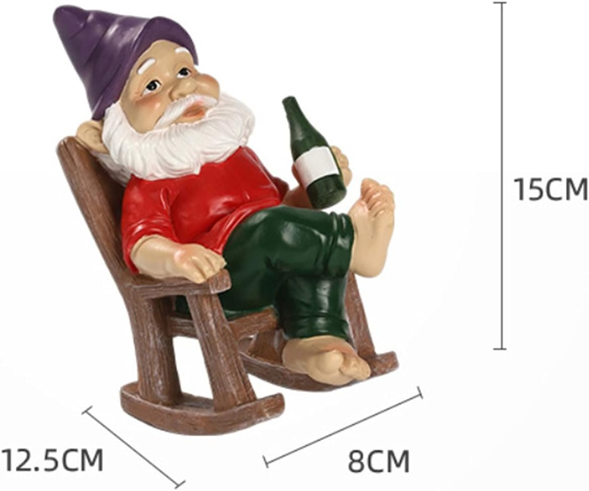 SUQ Gartenzwerg Pilzzwerg – Lustige Gartenfigur aus Harz, wetterfest & farbbeständig, 18,5x11x8 cm, Dekoration für Garten & Balkon – Bild 4