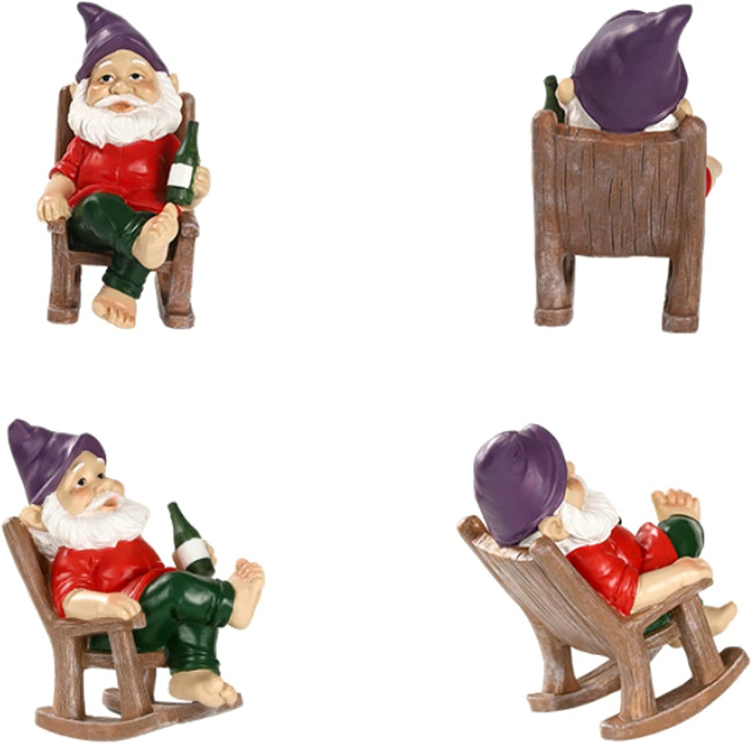 SUQ Gartenzwerg Pilzzwerg – Lustige Gartenfigur aus Harz, wetterfest & farbbeständig, 18,5x11x8 cm, Dekoration für Garten & Balkon – Bild 3