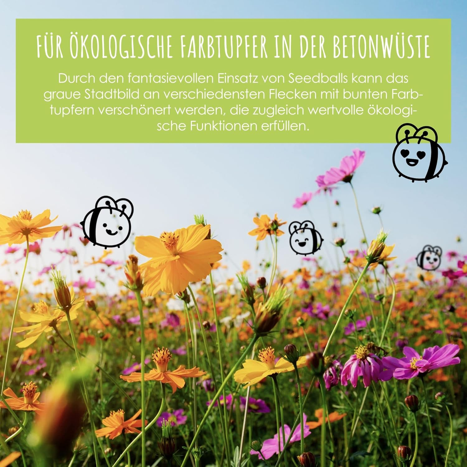 12x Samenbomben – Bunte Wildblumen Seedbombs für Bienen & Schmetterlinge, nachhaltige Geschenkidee, handgefertigt in Deutschland – Bild 6