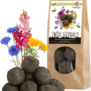 12x Samenbomben – Bunte Wildblumen Seedbombs für Bienen & Schmetterlinge, nachhaltige Geschenkidee, handgefertigt in Deutschland